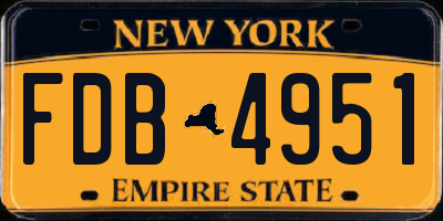 NY license plate FDB4951