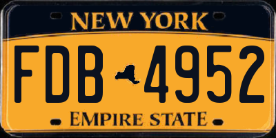 NY license plate FDB4952