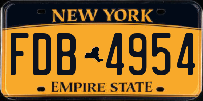 NY license plate FDB4954