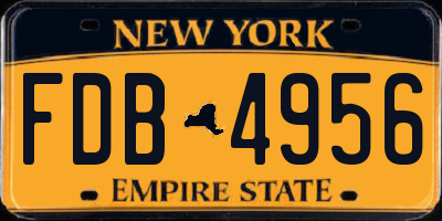 NY license plate FDB4956