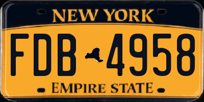 NY license plate FDB4958