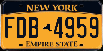 NY license plate FDB4959