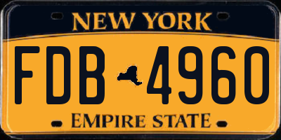 NY license plate FDB4960