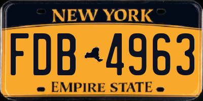 NY license plate FDB4963