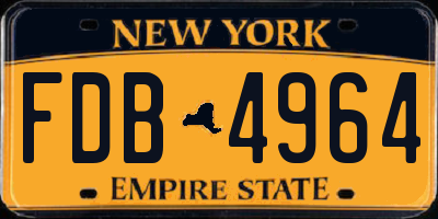NY license plate FDB4964