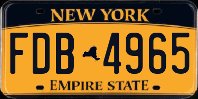 NY license plate FDB4965