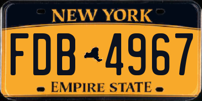 NY license plate FDB4967