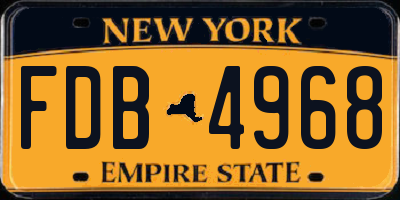 NY license plate FDB4968