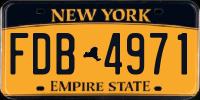 NY license plate FDB4971