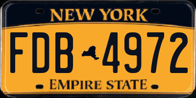 NY license plate FDB4972