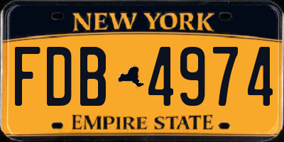 NY license plate FDB4974
