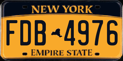 NY license plate FDB4976