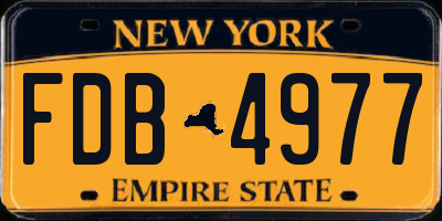 NY license plate FDB4977