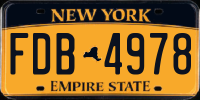 NY license plate FDB4978