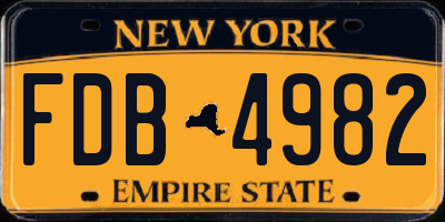 NY license plate FDB4982
