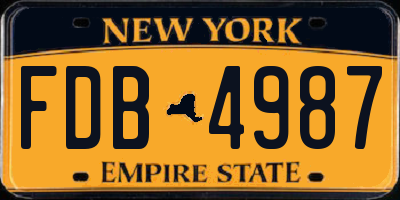 NY license plate FDB4987