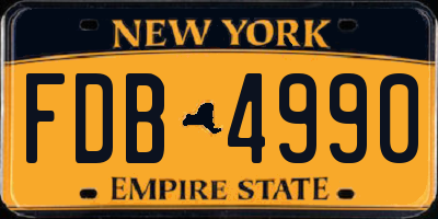 NY license plate FDB4990