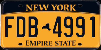 NY license plate FDB4991