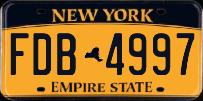 NY license plate FDB4997