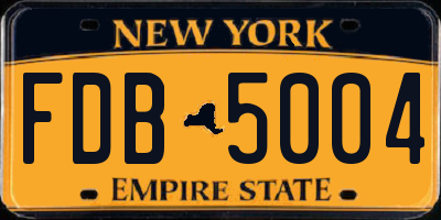 NY license plate FDB5004