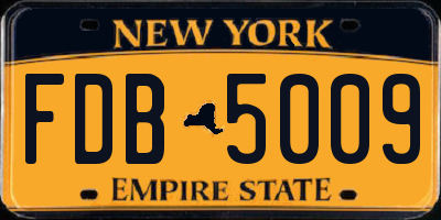 NY license plate FDB5009