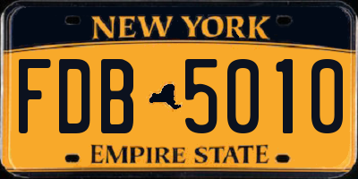 NY license plate FDB5010
