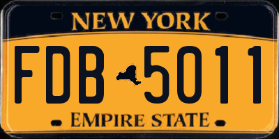 NY license plate FDB5011