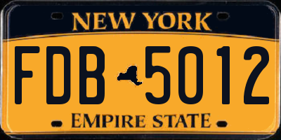 NY license plate FDB5012