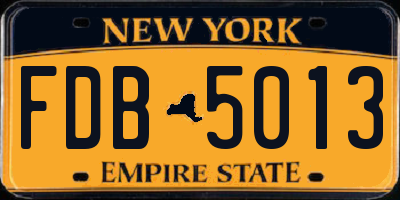 NY license plate FDB5013
