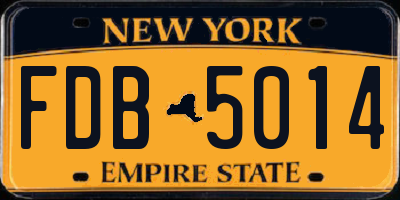 NY license plate FDB5014