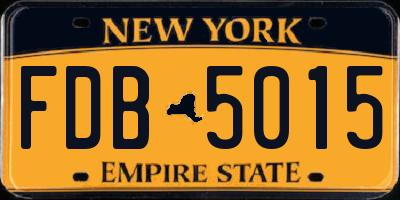 NY license plate FDB5015