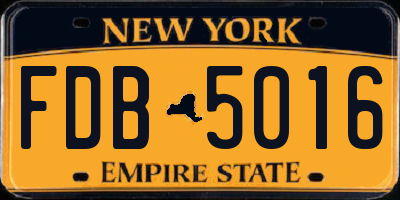 NY license plate FDB5016
