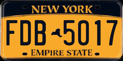 NY license plate FDB5017