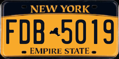 NY license plate FDB5019