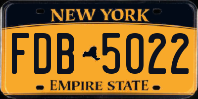 NY license plate FDB5022