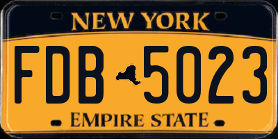 NY license plate FDB5023