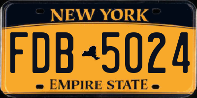NY license plate FDB5024