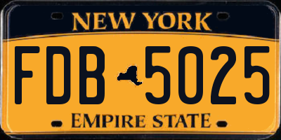 NY license plate FDB5025