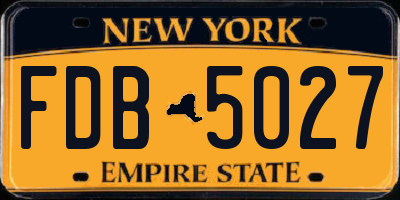 NY license plate FDB5027