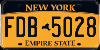 NY license plate FDB5028