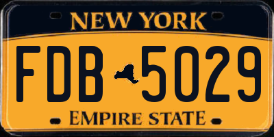 NY license plate FDB5029