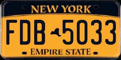 NY license plate FDB5033