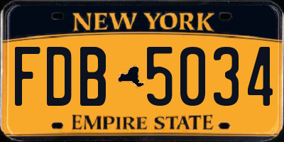 NY license plate FDB5034