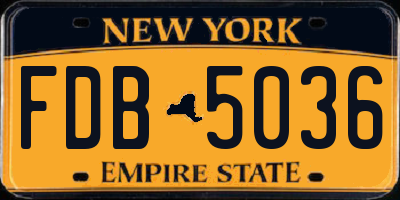 NY license plate FDB5036