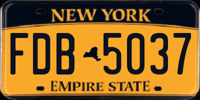 NY license plate FDB5037