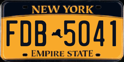 NY license plate FDB5041