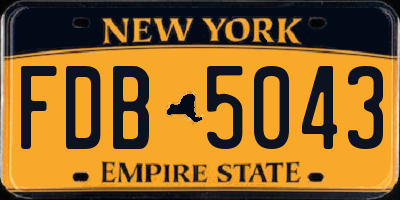 NY license plate FDB5043