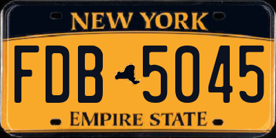 NY license plate FDB5045