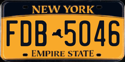 NY license plate FDB5046