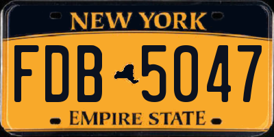 NY license plate FDB5047